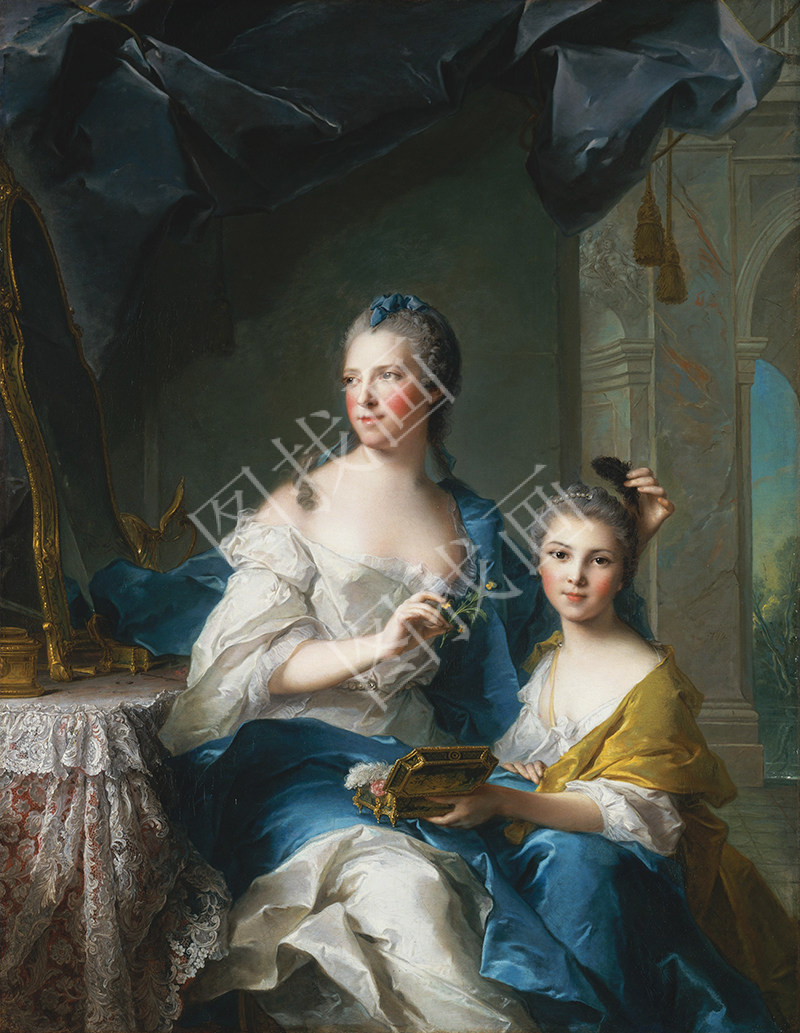 法国 Jean Marc Nattier 马索利耶和她的女儿 48x62cm